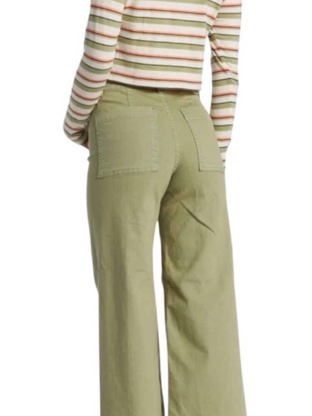 Women's Billabong Free Fall Wide-Leg jeans / pants with frayed hem SIZE 26 Olive - Picture 8 of 8